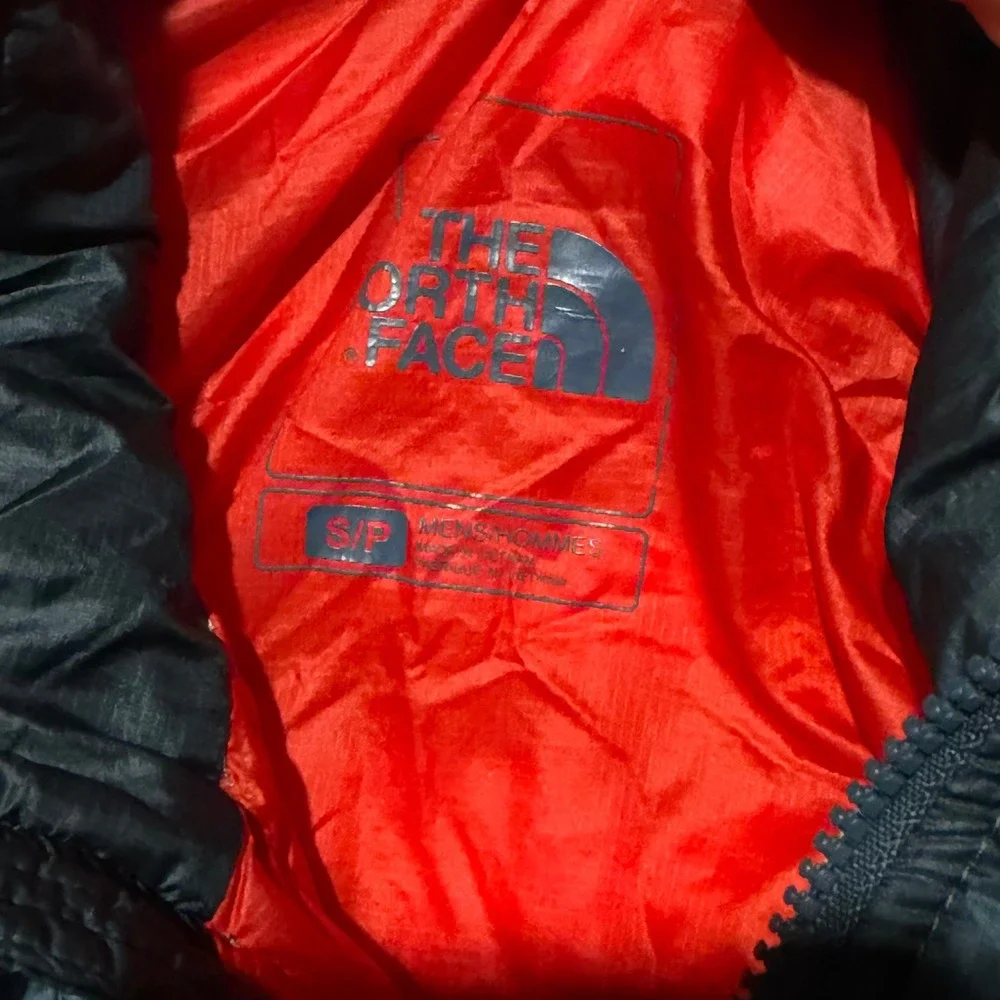 The North Face Mens Thermoball Full Zip Puffer Jacket Teal Green Orange Small